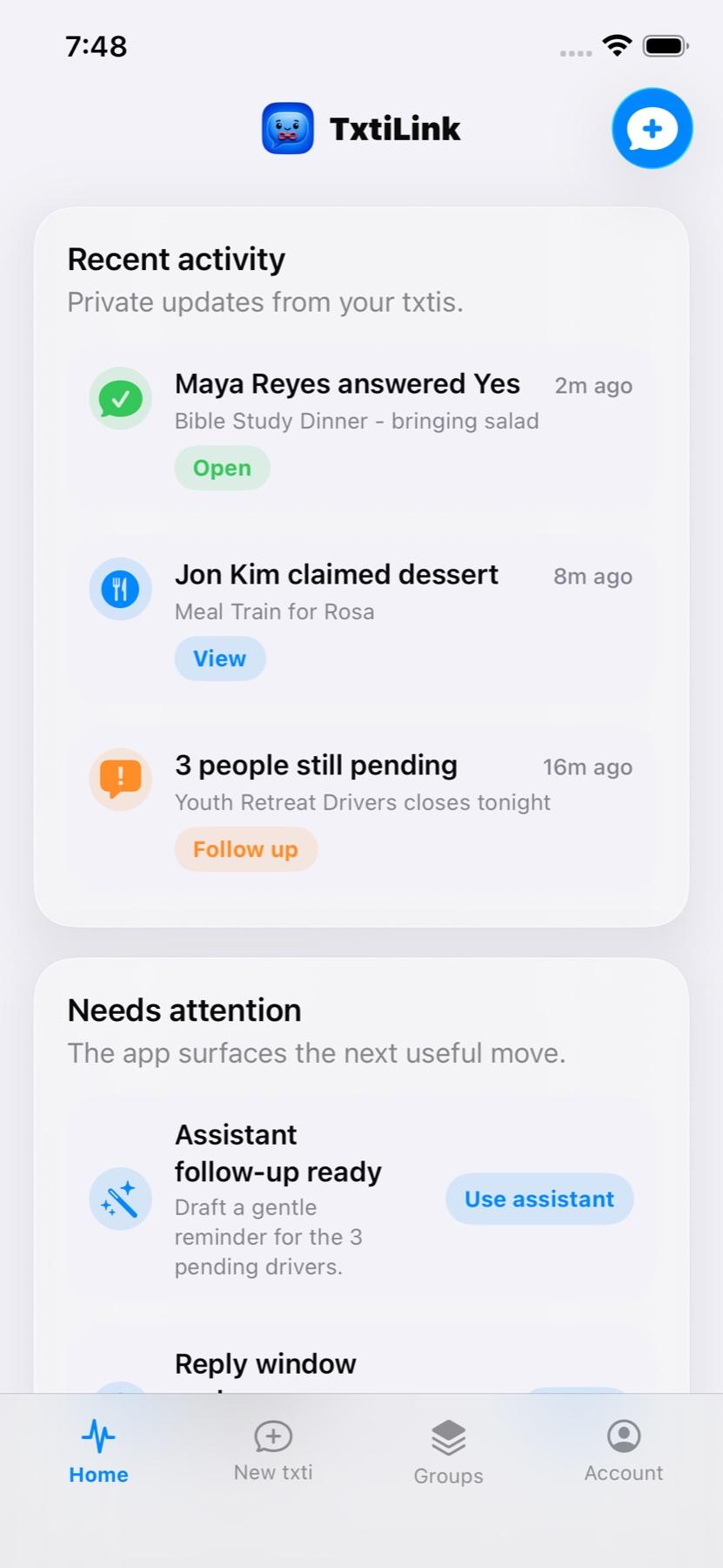 txti.link app screen 1