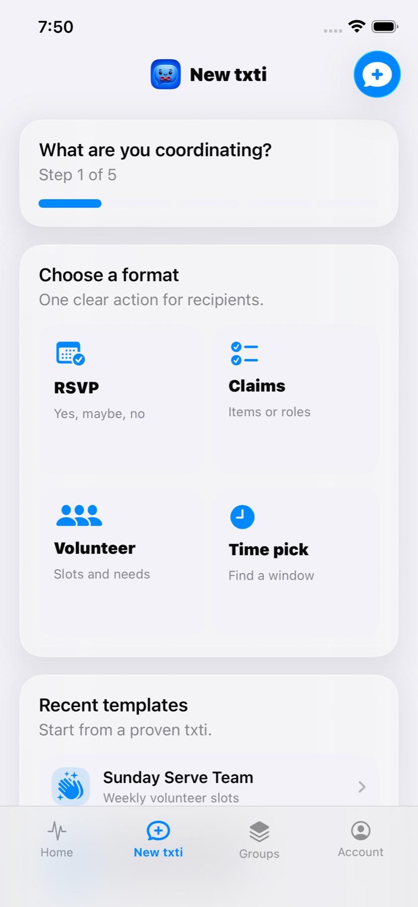txti.link app screen 2